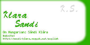 klara sandi business card