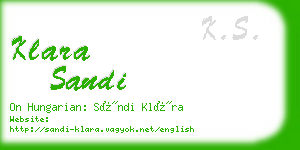 klara sandi business card